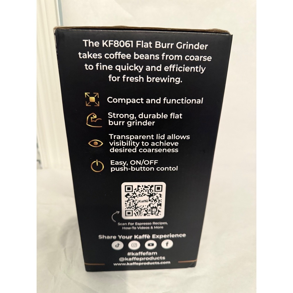 Kaffe KF8061 Electric Flat Burr Coffee Grinder 10 Settings Black 200W NEW - Picture 4 of 4